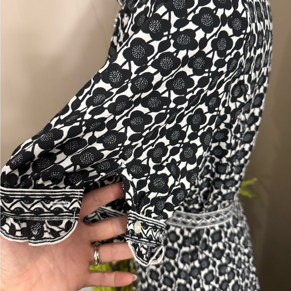 Max Studio Black and White Printed Midi Shirt Dress - Picture 8 of 14